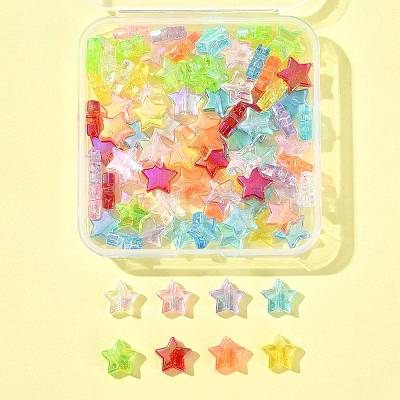 90Pcs 9 Colors Eco-Friendly Transparent Acrylic Beads TACR-FS0001-63-1