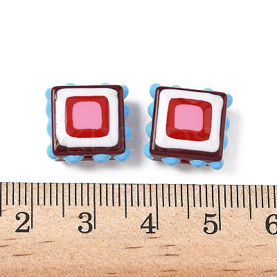 Baking Paint Glass Enamel Beads LAMP-S079-14F-1