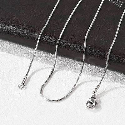 Tarnish Resistant Women's 304 Stainless Steel Snake Chain Necklaces STAS-O037-59P-1