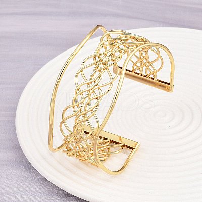 Exaggerated 304 Stainless Steel Cuff Bangles for Women BJEW-P363-02G-1