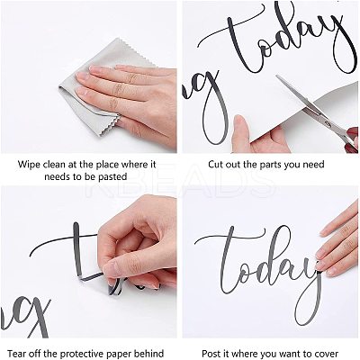 Rectangle with Word PVC Wall Stickers DIY-WH0228-186-1