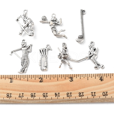 42Pcs 7 Style Sports Theme Tibetan Style Alloy Pendants FIND-FS0001-56-1
