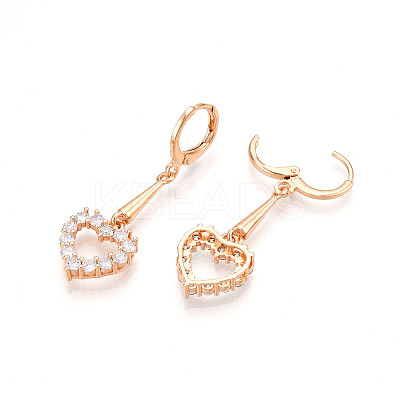 Brass Micro Pave Cubic Zirconia Leverback Earrings EJEW-N058-18A-G-1