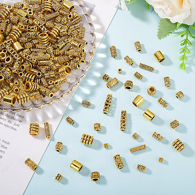 300Pcs 15 Styles Tibetan Style Alloy Beads TIBEB-GO0001-08C-1