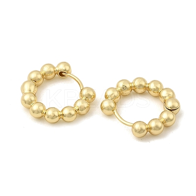 Brass Ball Beaded Hoop Earrings for Women LS-EJEW-B013-05-1
