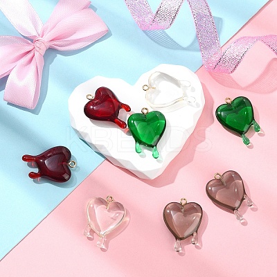 8Pcs 4 Colors Transparent Resin Pendants RESI-YW0003-19-1