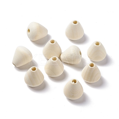Teardrop Wood European Beads WOOD-I008-02-1