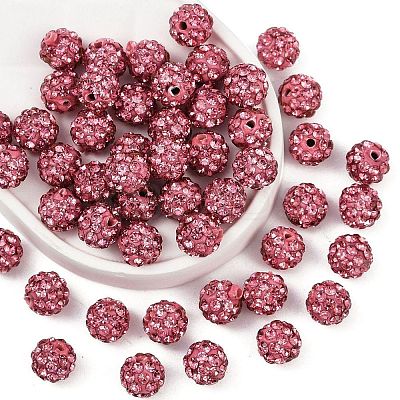 Polymer Clay Rhinestone Beads RB-H284-6MM-Half-209-1