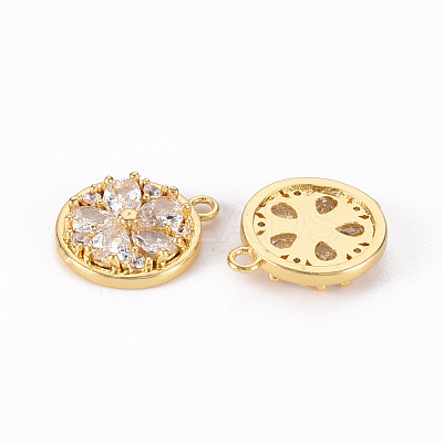 Brass Micro Pave Clear Cubic Zirconia Charms X-ZIRC-S068-044-NF-1