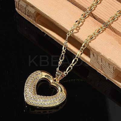 Brass Micro Pave Cubic Zirconia Pendant Necklaces for Women LS-NJEW-U020-01G-02-1