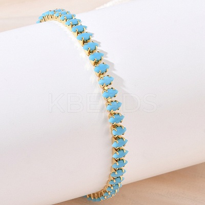 Synthetic Turquoise Tennis Bracelets KK-CBA964F-01G-01-1