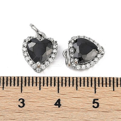 Brass Micro Pave Cubic Zirconia Charms KK-U043-14P-1