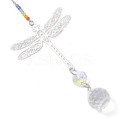 Glass Teardrop Hanging Suncatchers HJEW-JM04654-02-1