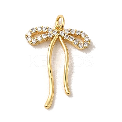 Brass Micro Pave Clear Cubic Zirconia Pendants KK-R155-01G-1