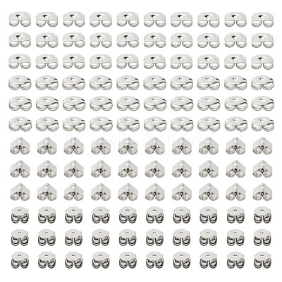 Tarnish Resistant 80Pcs 4Size 304 Stainless Steel Ear Nuts STAS-LS0001-18P-1
