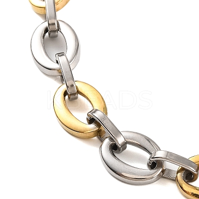 201 Stainless Steel Oval Link Chain Bracelets BJEW-B078-123GP-1