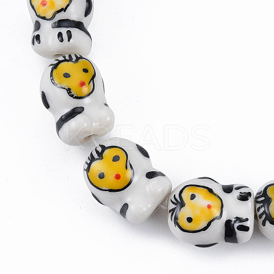 Handmade Porcelain Bead Strands PORC-N007-14D-1