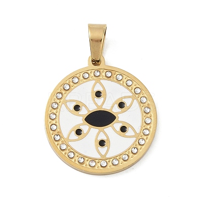 Ion Plating(IP) 304 Stainless Steel Enamel Rhinestone Pendants STAS-Q325-03B-G-1