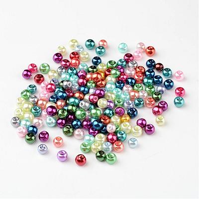 Mixed Glass Pearl Round Beads X-HYC001-1
