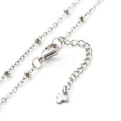 Tarnish Resistant 304 Stainless Steel Satellite Chains Necklace NJEW-JN03594-01-1