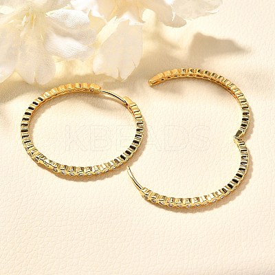 Rack Plating Brass Micro Pave Clear Cubic Zirconia Hoop Earrings for Women EJEW-C125-17B-G-1