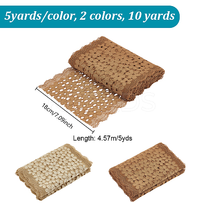 10 Yards 2 Colors Polyamide Yarns Lace Ribbons DIY-GA0008-89-1