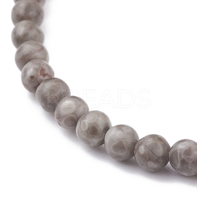 4.5mm Round Natural Maifanite/Maifan Stone Beads Stretch Bracelet BJEW-JB07088-04-1