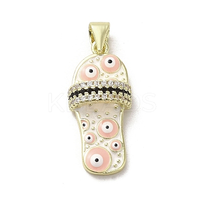 Brass Micro Pave Cubic Zirconia Pendants KK-E092-18G-08-1