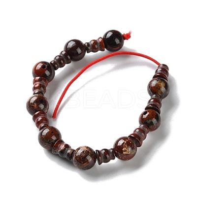 Natural Brecciated Jasper 3-Hole Guru Beads Strands G-K149-56-1