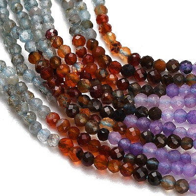 Gradient Color Natural Apatite & Carnelian & Dyed White Jade Beads Strands GG-CBA1668-A07-2mm-1