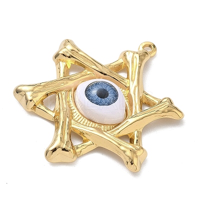 304 Stainless Steel & Resin & Glass Pendants STAS-G371-15G-04-1