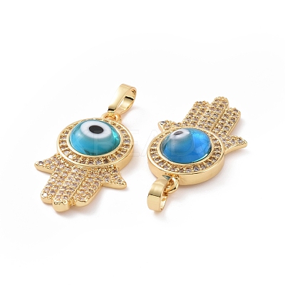 Brass Micro Pave Cubic Zirconia Pendants ZIRC-F136-03G-07-1