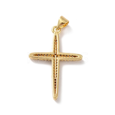 Rack Plating Brass Micro Pave Cubic Zirconia Pendants KK-A160-17G-1