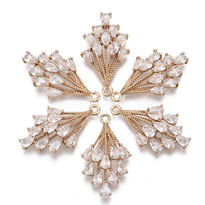 Brass Micro Pave Cubic Zirconia Pendants KK-R111-006-B01-1