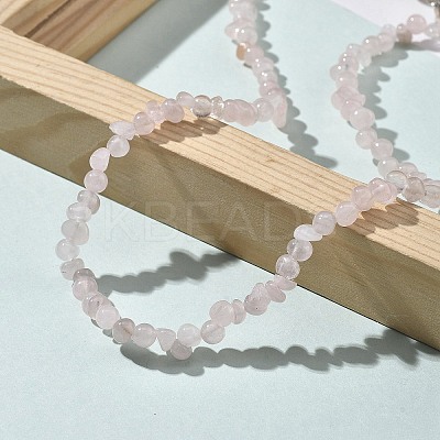 Natural Supper 7 Rutilated Quartz Chip Beaded Necklaces for Men Women NJEW-G159-01T-1