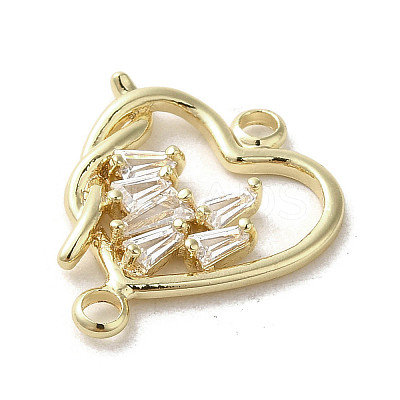 Brass Pave Clear Cubic Zirconia Connector Charms LS-KK-C043-03G-1