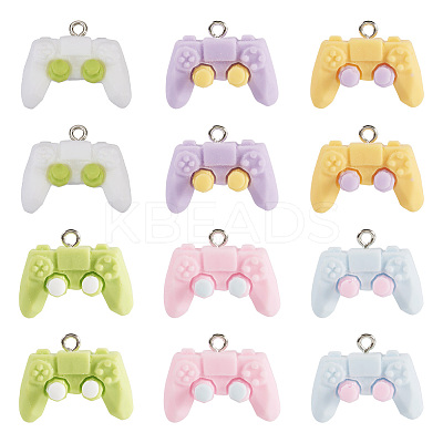 24Pcs 6 Colors Opaque Resin Pendants RESI-TA0003-34-1