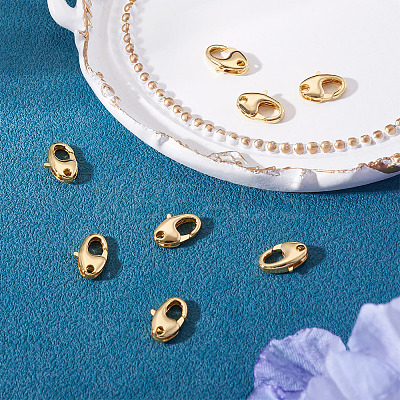 8Pcs Brass Lobster Claw Clasps KK-TA0002-65-1