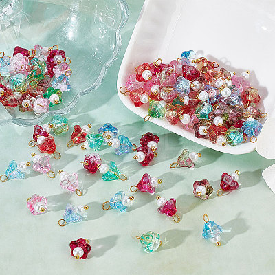 120Pcs 6 Colors Electroplate Glass Charms GLAA-SC0001-70-1
