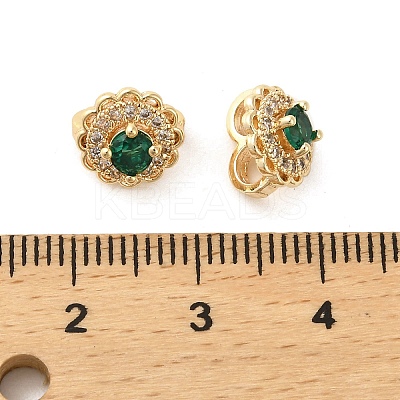 Brass Micro Pave Cubic Zirconia Pendants KK-P260-18G-1