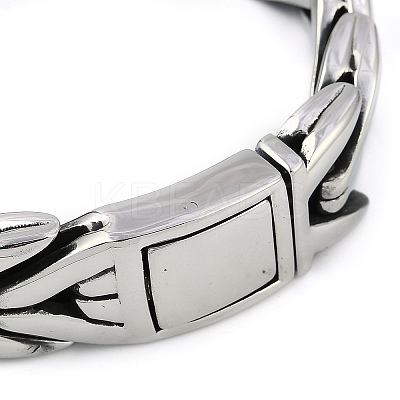 304 Stainless Steel Cuban Link Chain Bracelets for Men BJEW-B102-04AS-1