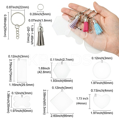 DIY Acrylic Pendant Keychain with Faux Suede Tassel Making Kits DIY-CJ0002-68-1