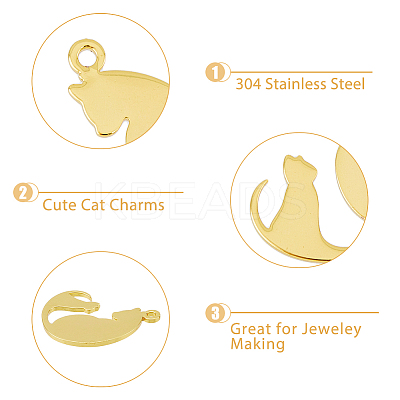 32Pcs 2 Colors 304 Stainless Steel Pendants STAS-DC0014-01-1