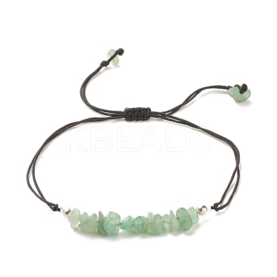 Natural Green Aventurine Chips Braided Bead Bracelet BJEW-JB08019-04-1