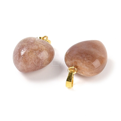 Natural Peach Moonstone Pendants G-J386-H13-G-1