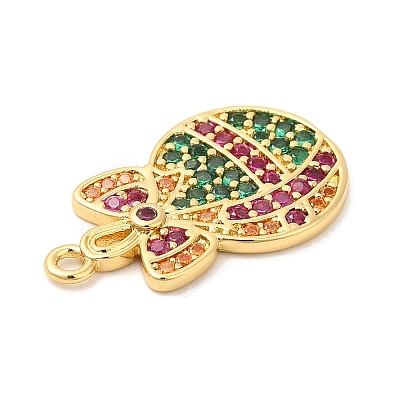 Rack Plating Brass Pave Cubic Zirconia Pendants KK-R150-04G-1