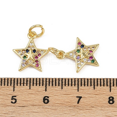 Brass Micro Pave Cubic Zirconia Pendants KK-C093-26A-G-1