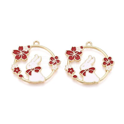 Alloy Enamel Pendants ENAM-N063-04KCG-1