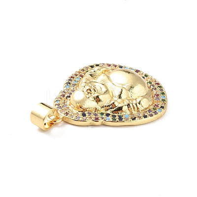 Rack Plating Brass Micro Pave Cubic Zirconia Pendants KK-F852-16G-1