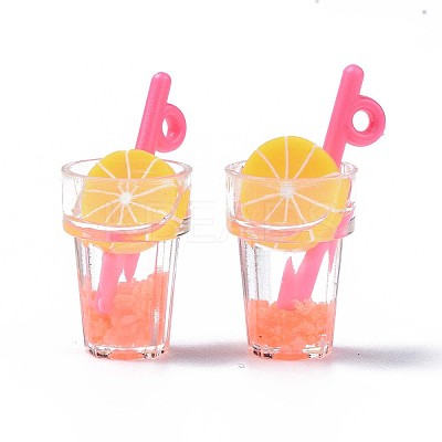 Imitation Fruit Tea Resin Pendants LS-CRES-S359-31F-1